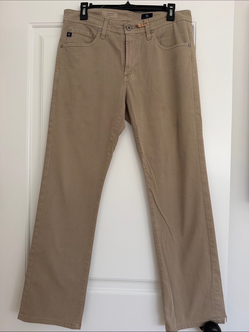 AG Men's Beige Straight-Leg Jeans